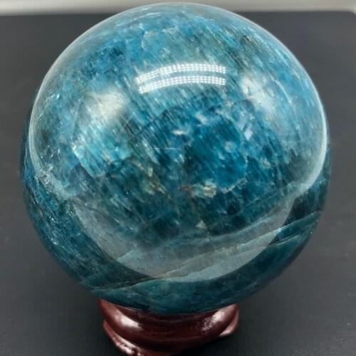 50-55 AZUL APATITA Cristal Bola Esfera w/Stand-Madagascar