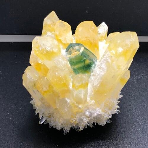 500-620g Natural yellow Ghost Phantom Quartz Crystal Cluster rock stones and crystals mineral reiki Healing Specimen Home deco
