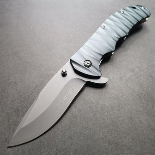 9.1" Knives 55-56 HRC Aluminum handle 7Cr18 folding knife outdoor survival knife camping barbecue fishing sharp knife
