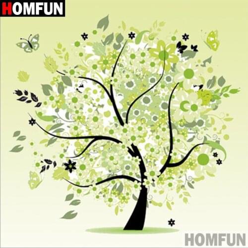HOMFUN 5D DIY Diamond Painting Full Square/Round Drill "Spring tree" 3D Embroidery Cross Stitch gift Home Decor A00991