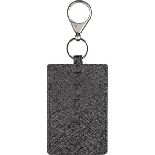 Key Card Holder For Tesla Model 3, Anti-Dust Light Leather With Keychain For Tesla Model 3 Accessories Black