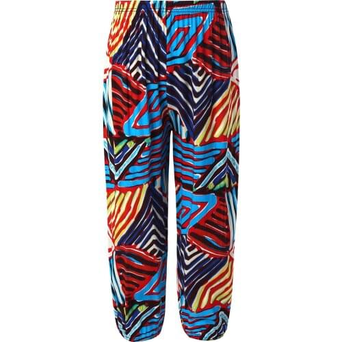 Kids Girls Boys Summer Harem Pants 2021 Vintage Boho Pattern Print Anti-mosquito Casual Nine Cents Trousers Sport Bloomers Pants