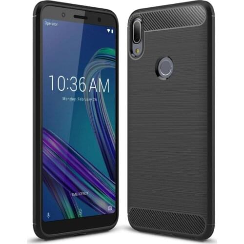 For ZenFone Max Pro M1 ZB601K LFundas Carbon Fiber TPU Back Case Cover for Asus Zenfone Max M1ZB555K Cell Phone Shell