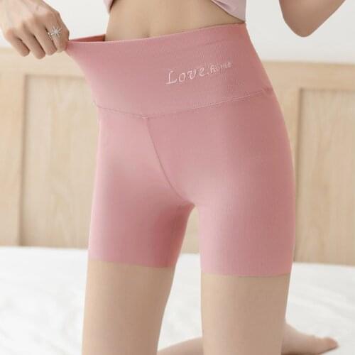 LOOZYKIT High Waist Stretchy Shorts Seamless Ribbed Yoga Shorts Fitness Yoga Running Shorts Safety Pants Women Gym Leggings