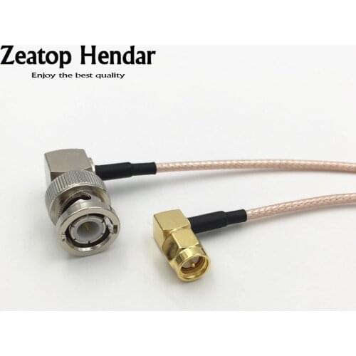 1Pcs 90 Degree BNC Male Jack to Right Angle SMA Male Plug BNC/SMA M/M RG316 RF Coaxial Cable Connector 15CM 20CM 30CM 50CM 1M