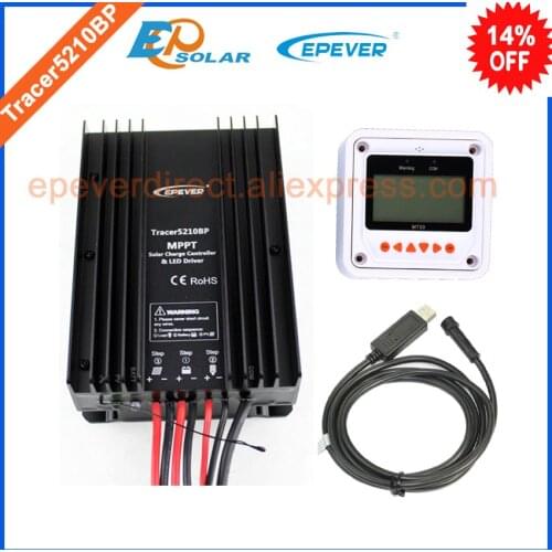 12v charger battery solar controller Tracer5210BP USB cable and MT50 remote meter,meter not appply for lithium battery 20A