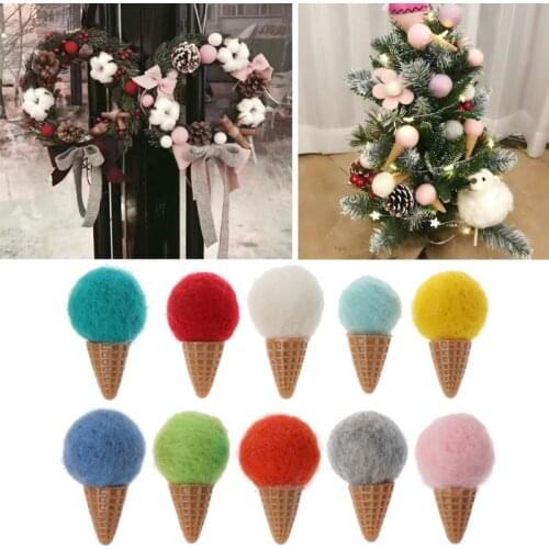 Handmade Mini Felt Ice Cream Props Tiny Baby Girls Boys Photo Newborn Photography Props Accessories