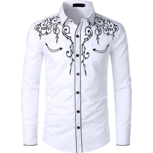 Embroidered Shirt Man,Western Style Shirt,Mens Long Sleeve Shirt,Shirt Man,Red Shirt Men Long Sleeve Shirt Mens Shirt