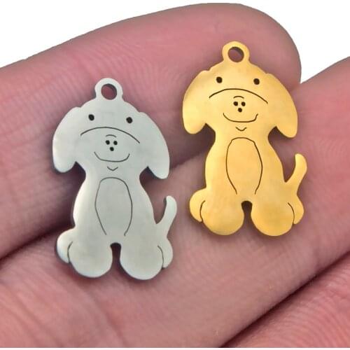 5pcs Stainless Steel Cute Dog Necklace for Women Animals Puppy Doggy Pendant Necklaces&Pendants Christmas Xmas Jewelry Making