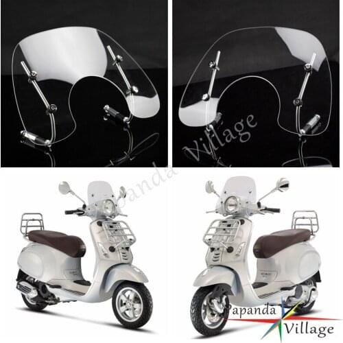 Transparent Clear Windscreen Deflector with Fitting Kit for Vespa Primavera 150 Motorcycle Custom Accessories Wind Shield