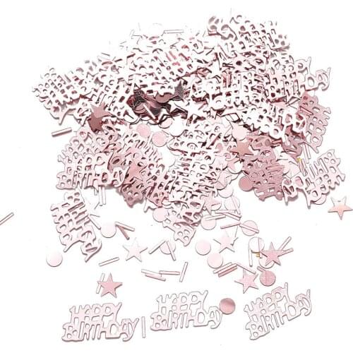 Happy Birthday Confetti Decoration Acrylic Rose Gold Letter Confetti for Wedding Birthday Party Table Decorations KS05