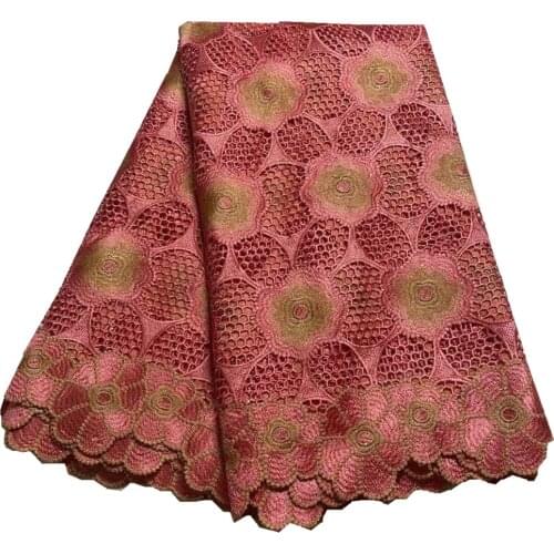 SJ Lace African Lace Fabric Embroidery Nigeria Cord Lace Fabric 2021 High Quality Stones Wedding Party France Guipure df3-27