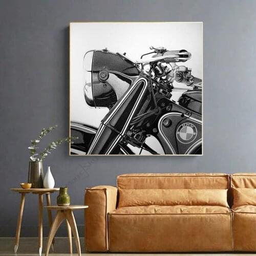 Modern Motorcycle Pen Hand Painting Black and White Posters Prints Canvas Scandinavian Wall Art Pictures Living Room Home Decor