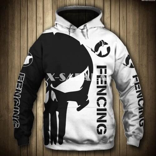 Sport Fencing Punisher Skull 3D Full Print Size Hoodie Man Women Harajuku Outwear Zipper Pullover Sweatshirt Unisex6