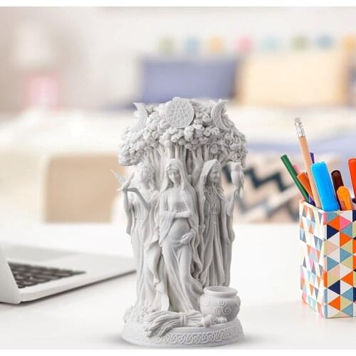 Resin Celtic Dandu Triple Goddess Figurine Hope Honor Harvest Greek Statue Cast Bronze Home Garden Decor