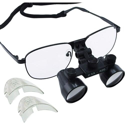 Galilean Style 2.5x Dental Loupe Magnification Medical Surgical 100m Field of View 420mm Working Distance Nickel Alloy