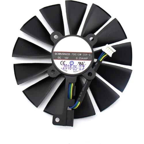 Graphics Card Fan 4PIN Video Card Cooling Fan Replacement for ASUS DUAL-RX580-8G Repair Parts
