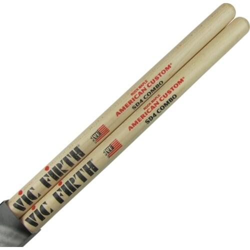 Vic Firth American Custom SD4 Combo Drumsticks, 1/pair, Barrel tip. Light and Fast for Jazz Quartet or Chamber Music