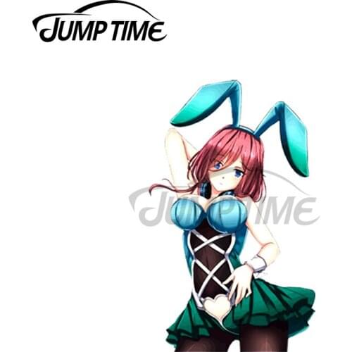 Jump Time 13 x 6.4cm For Miku Waifu Bunny Cosplay Decal Laptop RV Car Sticker Windows Occlusion Scratch Personality Car Styling
