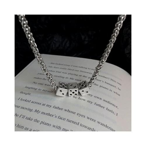 YSMLK Ladies dice retro twist necklace personality versatile clavicle chain hip-hop unique design necklace