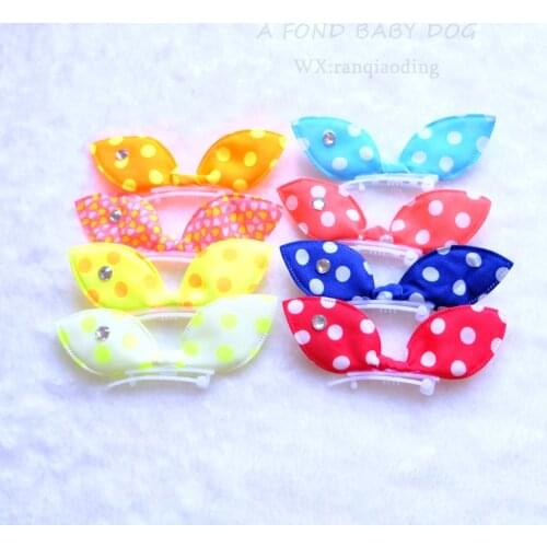 Pet Teddys Simple Rabbit Ear Hair Clip Flower Sish Dog Accessory Hair Ornament Malchis Yorkshire Headdress 30pcs