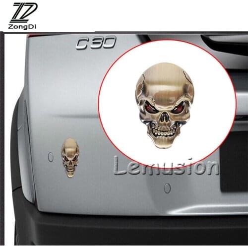 ZD Car Styling Metal Skull Stickers for BMW F30 F10 E46 E39 E90 E60 X5 X6 F20 Mercedes Benz W204 W211 Audi A5 A6 C5 C6 A4 B7 B8