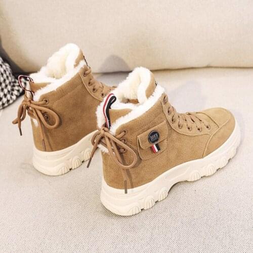 Women Sneakers Fashion Winter Women Shoes Flats Platform Casual shoes For Women Comfortable High Top Warm Plush Off White Shoes