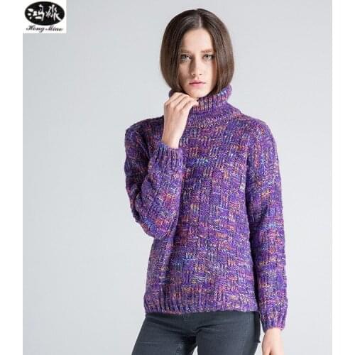 Women Sweaters New Autumn Winter Womens Wool Turtleneck Solid Color Knitted Warm Pullovers Sweater Simple Tops