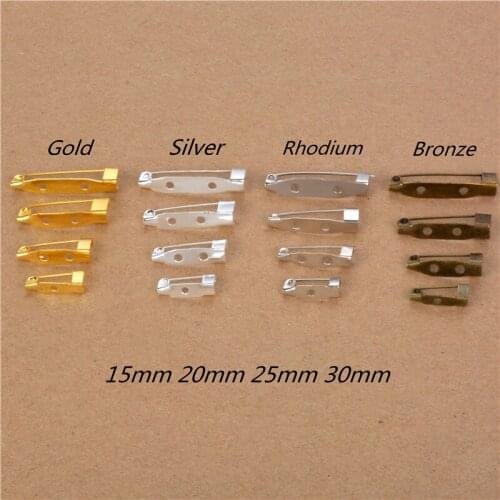 Gold Silver White K Plated Iron Brooch Base Back Bar Badge Holder Safe Lock Brooch Pins DIY Jewelry Findings Jewelry Accessories