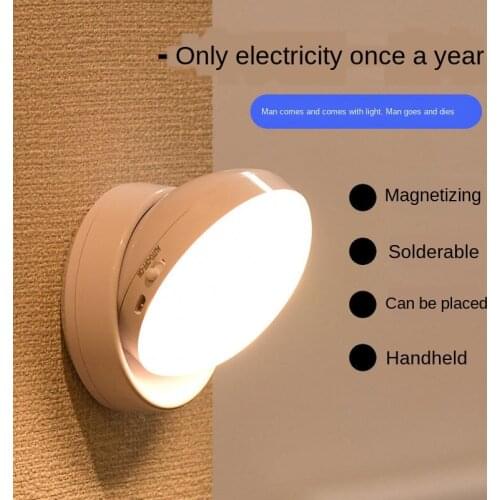 0.7W Led Rechargeable Human Body Induction Lamp Household Night Light Bedroom Sound and Light Control Unplugged Corrido