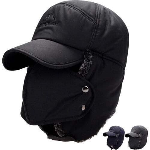 1Pc Winter Outdoor Riding Warm Hat Skiing Windproof Russian Lei Feng Mouth Cover Earmuffs Cap