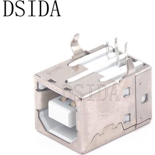 10Pcs Square USB socket usb B Type Female 90 degree PCB welding parent Connector For Printer Data