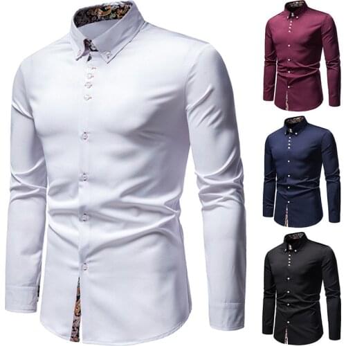 2021 Spring and Autumn New High Quality Mens Printed Single-breasted Slim Long-sleeved Mens Printed Shirts