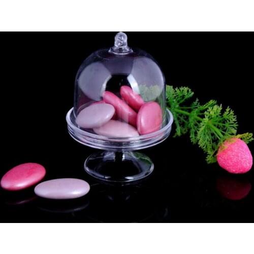 94PF Mini Cake Stand Cupcake Box Wedding Favor Party Plastic Candy Box Transparent Baby Shower Birthday Decoration