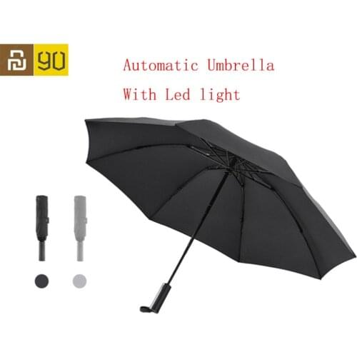 Youpin 90Fun 8K Automatic Reverse Folding Umbrella Led Luminous Windproof Wind Resistant Umbrella UPF50+ Anti UV With LED Light