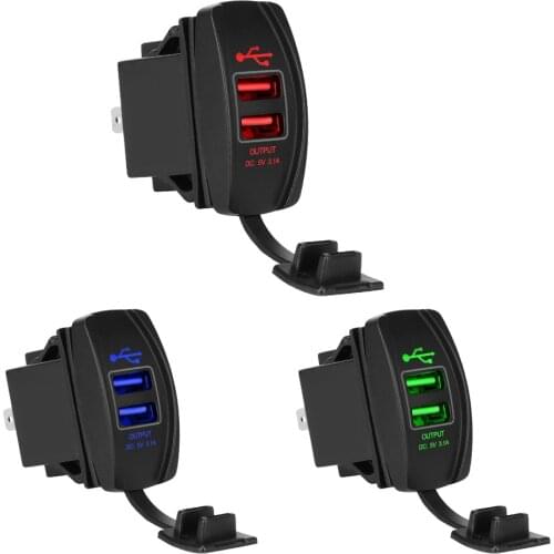 12V 24V LED Car USB Quick Chargers Socket Adapter Splitter For Boat Truck Trailer Off Road 4x4 Caravans Motorcycle Accessories
