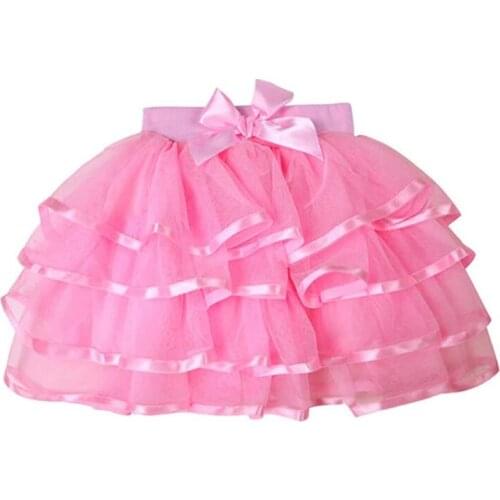 Girl Ballet Tutu Skirt 4 Layered Tulle Tutu Skirt for Girls with Hairbow or Birthday Sash