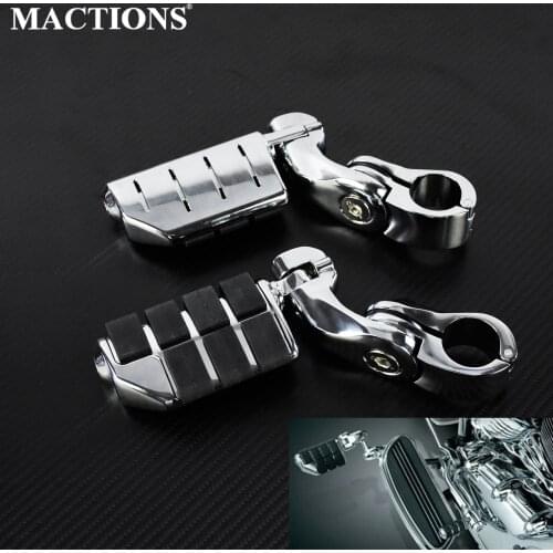 Motorcycle 32mm Foot Pegs Chrome Highway Footrest Footpegs Short Angled Mount Clamp For Yamaha For Honda For Harley Dyna XL