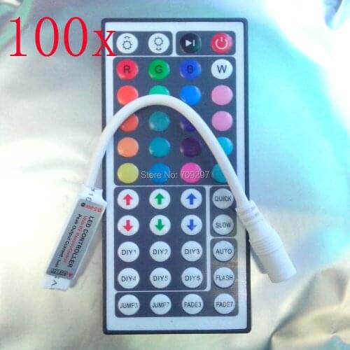 FREE DHL/FEDEX Wholesale 100pcs/lot 12V/24V 6A 44Keys RGB Controller for SMD 3528/5050 RGB LED strip lights 122222699