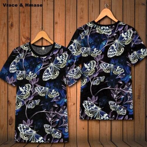 Beautiful 3D butterfly pattern printing hip hop short sleeve t shirt Summer 2018 New quality soft comfortable t shirt men S-6XL