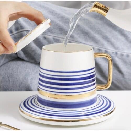 Nordic Mug Creative Ceramic Water Milk Tea Coffee Yogurt Mug With Tray Best Cup House Kid Gift For Women Lovers Home
