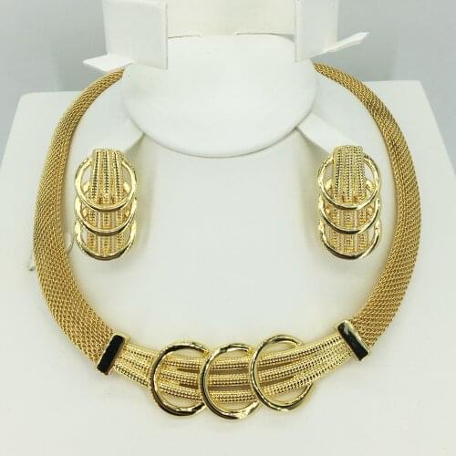 HOT Fashion jewelry set Nigeria Dubai gold-color African bead jewelry wedding jewelry set african beads jewelry sets