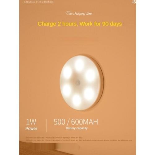 Night light Magnetic USB Recharge LED PIR Infrared Sensor Super Slim Cabinet Closet Wall Lamp for Home Bedroom Corridor