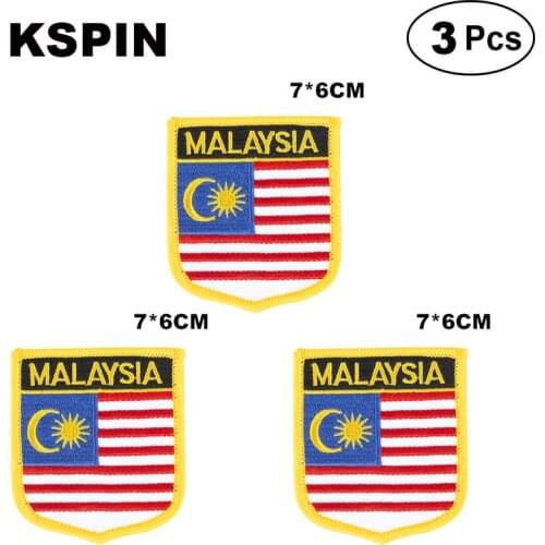 Malaysia Shiled Shape flag patches national flag patches for Cothing DIY Decoration