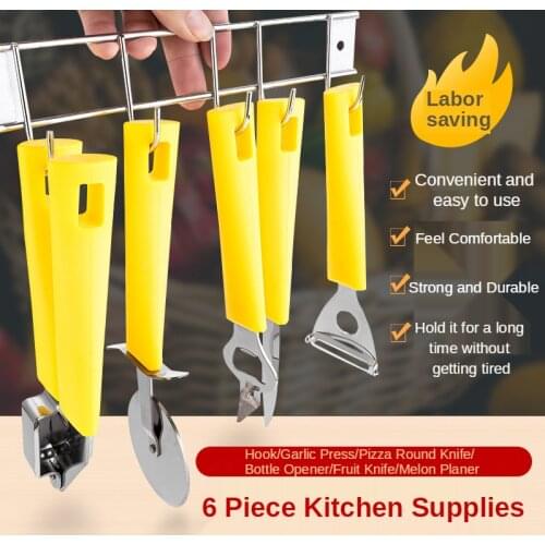 Kitchen Gadget Set Garlic Press Creative Stainless Steel 6-piece Set of Kitchen Gadgets