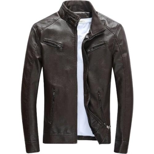 New Locomotive Leather Jacket Mens Jaqueta De Couro Masculina New Vintage Design Motorcycle Leather Jacket Male Casual Coats