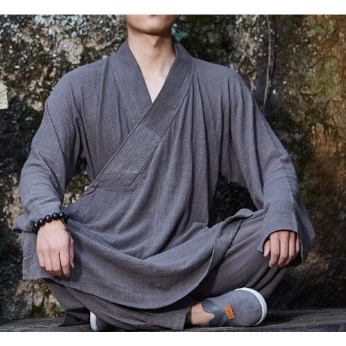100% Cotton Summer&Spring Zen Lay meditation suits LohanArhat clothing Buddhist Shaolin Monk Kung Fu Martial Arts Uniforms