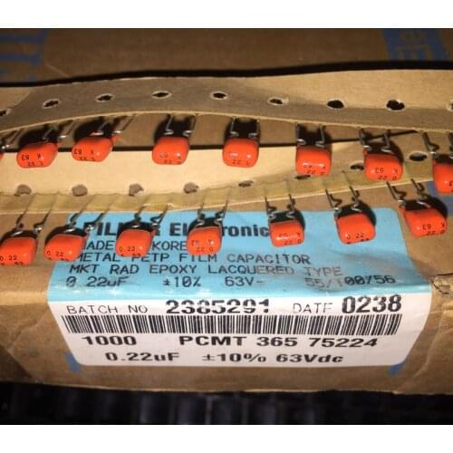 Original new 100% 0.22UF63VDC fever metal film electrodeless capacitance foot distance 5mm (Inductor)