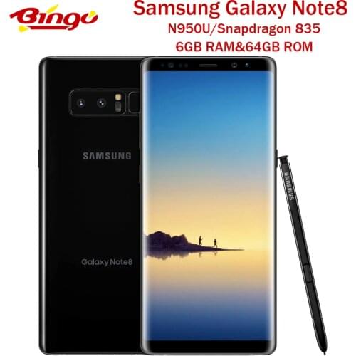 Samsung Galaxy Note8 N950U1 Note 8 Original Unlocked LTE Phone Snapdragon 835 Octa Core 6.3" Dual 12MP 6GB&64GB Fingerprint NFC