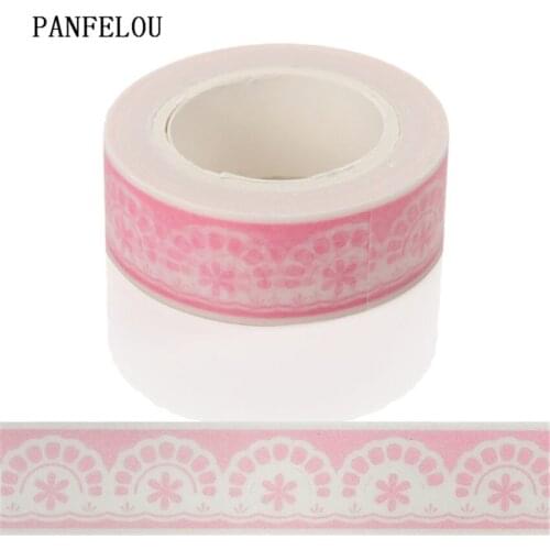 PANFELOU 1.5CMx10M Red bud silk Dividing Stickers border masking adhesive paper washi tape DIY Scrapbooking Hand account